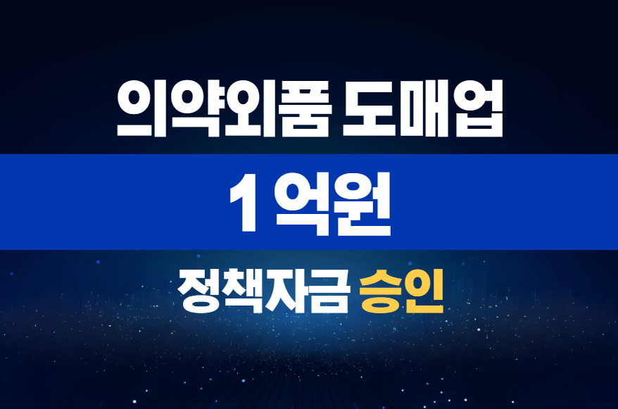 의약외품 도매업 / 정책자금 1억 승인